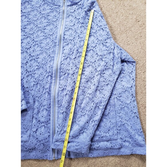 Denim & Co. Women's Lot Of 2 Lace Overlay Full Zip Jackets Purple/Blue Size 2X - Picture 11 of 15
